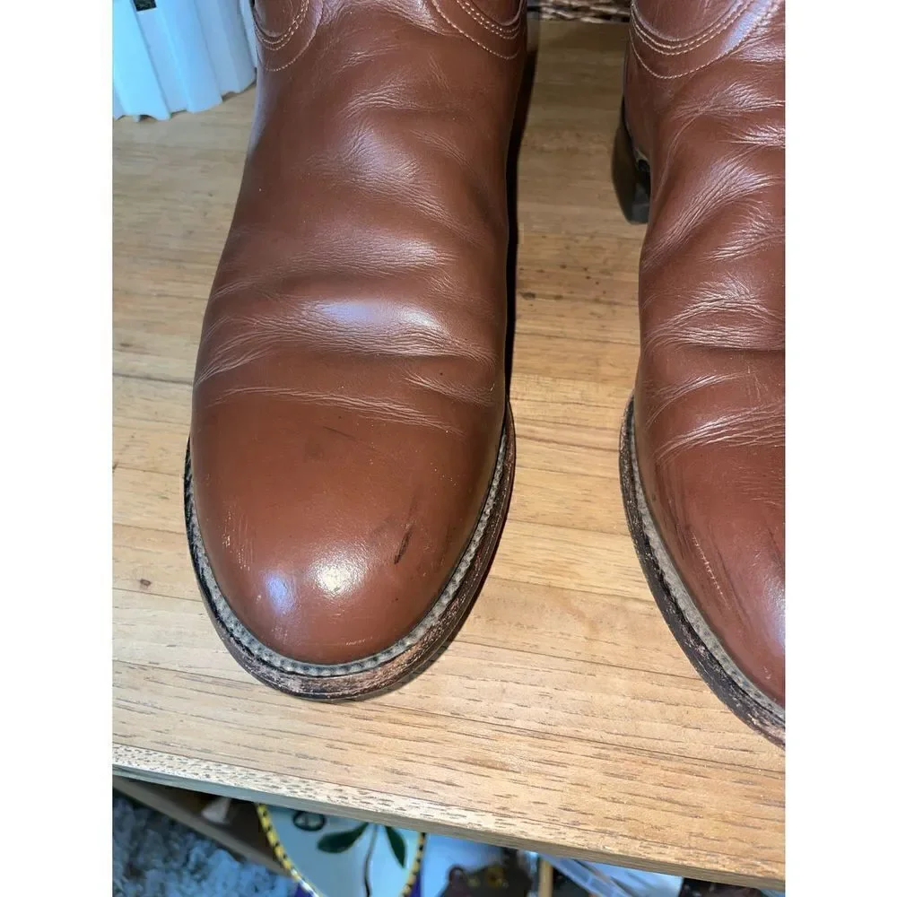 Roper Boots By Justin Classic Tan  Rancher/Cowboy Boot Size 11.5-RARE